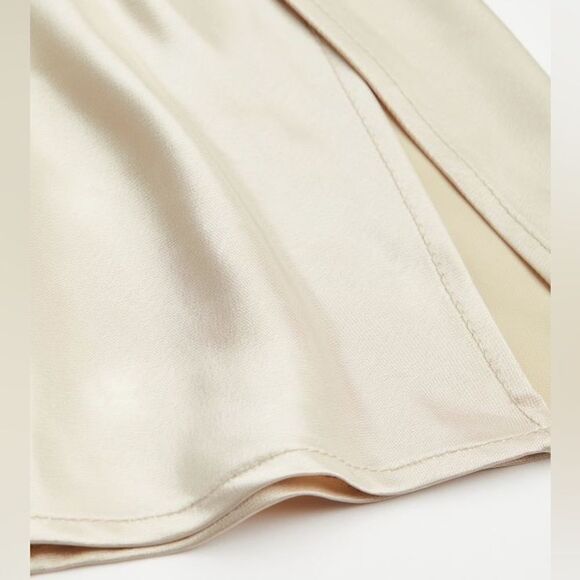 H&M Satin Slip Dress Light Beige New - Picture 2 of 8